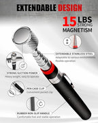 6 Pack Collapsible Magnetic Tray & Telescoping Magnetic Pickup Tool, 3 Different Size Magnetic Parts Tray for Organizing Screws, Bolts, Nuts, Washers, Pins, and Other Small Metal Parts