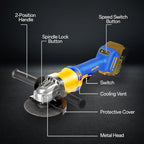 Cordless Angle Grinder Compatible with Dewalt 20V Max Battery(NO Battery) Brushless 4-1/2" Angle Grinder for Cutting, Griding, Polishing(10000RPM) (NO Wheels)
