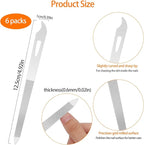 6-Piece Stainless Steel Nail File Set with Cleaner Tip - Double Sided, Durable, Professional Diamond Buffer for Natural Nails