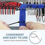PATIKIL Cable Zip Ties 10 Inch, 100 Pcs Self-Locking Nylon Wire Tie Wraps Heavy Duty Cord Management with 50 lbs Tensile Strength for Indoor and Outdoor, Black (0.2"W)