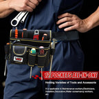 Tool Belt,600D Water-draining Oxford Cloth Tool Belts for Men,Electrician Tool Belt Widely Applied to Repairmen,Electrician,Carpenter,Construction (12 pockets)