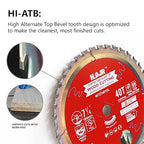 10-Pack 7-1/4" 40-Tooth 5/8" Arbor Circular Saw Blade, Framing/General Purpose Wood Cutting,Special Anti-Thermal Adhesion Coating on Cutting Edge-TA,High Finish, Long Life, 7-1/4" 40T 5/8"