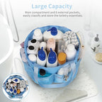 Mesh Shower Caddy Portable for College Dorm Room Essentials, Shower Tote Bag with Hanging Hook and Drawstring, Quick Dry Toiletry Bag with 6 Pockets for Bathroom, Swimming, Gym, Camping, Beach, Travel