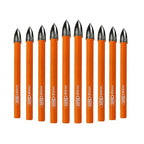 Carbide Tip Drill Bit-BGTEC Wood Drill Bits, 10pcs Round Shank 1/4" Cross Hard Alloy Drill Bits for Wood Plastic Masonry Brick
