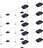 PARMIDA (10 Pack) Linkable LED Utility Shop Light, 45W, 3FT Integrated Fixture ETL 4500LM Plug-in Garage Lighting On/Off Switch, Surface or Suspension Mount for Basement Workshop Office, Black - 5000K