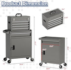 Rolling Tool Box with Wheels, 5-Drawer High Capacity Tool Chest with Wheels, Removable Storage Toolbox with Lock for Garage, Workshop