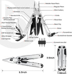 BIBURY Multitool Pliers BI2048B, Stainless Steel Multi Tool with Upgraded Rope Cutter and Screwdrive, Foldable Self-locking Multitools with Nylon Pouch, Ideal for Camping, Hiking, Survival, Repair