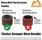 Merryland Drum Sander Sanding Band for Dremel 184pcs, 80# 1/4" Sanding Sleeve 180pcs and Mandrel 4pcs Rotary Tool, Electric Power Tool Accessory DIY, RMTA184C2