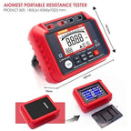AIOMEST Megohmmeter 0.1MΩ-20GΩ Digital Insulation Resistance Tester with 50V/100V/250V/500V/1000V Output Voltage, Data Logging, 10V~600V AC/DC Voltmeter Megohm Meter w/Test Lead & Zipper Bag