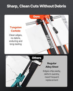 VEVOR 17-Inch Manual Tile Cutter for Wall & Polished Tiles,Double Rails for Precise Cutting, Tungsten Carbide Wheel,Non-Slip Handle,Anti-Displacement Pressure Rod,Precise Cuts for Pros & Beginners