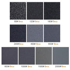 POLIWELL 5 Inch Sanding Discs 8-Hole Hook and Loop Sandpaper Wet Dry Sanding Sheets 80 to 2000 Assortment Grits 50 Pack with 5” Interface Pad for Random Orbital Sander Automotive Wood Metal Plastic