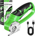 Cordless Electric Scissors,4V Rechargeable Cardboard Box Cutter Heavy Duty Fabric Scissor with Safety Lock & LED Light,Power Rotary Cutter for Leather Carpet Plastic Cutting,Sewing,Crafting