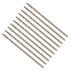 Drill Bit, #60 Cutting Diameter, 4341 HSS Gold Finish 118° Cutting Angle Number Jobber Bits - (Applications: for Drilling Soft Metal Plastic Wood), 10-Pieces
