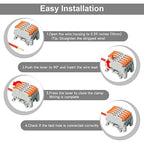 5Pcs DIN Terminal Blocks, 5 Conductor Compact Wire Conductor Splicing Connectors, KV223 Lever Wire Connectors for AWG 28-12, 600V 32A
