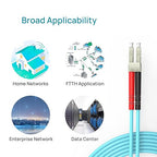 Fiber Patch Cable,10G/Gigabit Fiber Optic Cables with LC to LC Multimode OM3 Duplex 50/125 OFNP 1M（1Pack