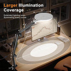 Desk Ring Light with Stand, 10" LED Desk Ring Light with Clamp, 360°Rotate & Flexible Height Full-Screen Overhead Ringlight for Video Recording, TikTok, YouTube, Live Streaming, Content Creation