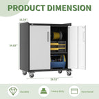 Metal Garage Storage Cabinet with Wheels,Locking Rolling Tool Cabinet with Drawers and Shelves for Home, Office, Garage & Workshop