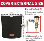 Redford Supply Co. Cold Snap (5°F) Backflow Preventer Insulation Cover, 24"W x 24"H, Pipe Insulation, Water Sprinkler Covers for Outside, Sprinkler Backflow Cover for Winter, Well Pump Bag (Black)