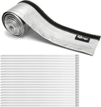 Heat Shroud Aluminized Sleeving Heat Shield Fuel line Wire Heat Sleeve 1" I.D. x 10FT with 20 Pcs 7.8Inch Stainless Steel Cable Metal Zip Ties