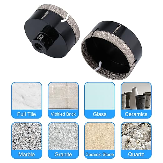 Diamond Hole Saw, 3-1/2" Hole Saw for Tiles Granite Marble Ceramic Glass Porcelain, 90mm Core Drill Bit with 5/8-11 Thread for Angle Grinders & Wet Polishers