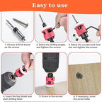 5 Pcs Hex Shank Countersink Drill Bit Set with Low Friction Depth Stop, 1/8" 9/64" 5/32" Drill+3/8” 82° Counter-Bore,11/64" 3/16" Drill+ 1/2" 82° Counter Bore,HSS M2 Tapered Bits