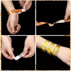 Teling 500 Pack VIP Plastic Wristbands Bracelets Party for Events VIP Custom Wristbands Plastic Bracelets Tear proof Waterproof Wrist Bands Arm Bands for Events Concerts