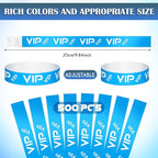 Teling 500 Pack VIP Plastic Wristbands Bracelets Party for Events VIP Custom Wristbands Plastic Bracelets Tear proof Waterproof Wrist Bands Arm Bands for Events Concerts