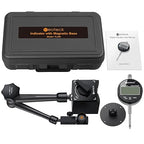Neoteck Digital Dial Indicator Gauge and Magnetic Base Set with Storage Case 0-1 inch/25.4mm,0.01mm/0.0005" Inch/Metric Conversion Measuring Tool for 3D Printer Lathe Workshop CNC Machine-Black