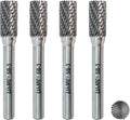 SB-3 Tungsten Carbide Burr Cylinder Shape Double Cut Rotary Burrs File, 4pcs