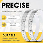 Adhesive Measuring Tapes,Steel Self Tape Measure,1/2" Wide Imperial & Metric Ruler Sticker, Stick On Table Saw and T Track for Woodworking, Drafting (White, Left to Right 39" 2PCS)