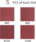 4x24 Sanding Belts for Belt Sander 4 x 24,5 Each of 40 80 120 240 Grits Aluminum Oxide Belt Sander Paper, 20 Pack