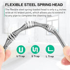 Drain Clog Remover,50 FT Drain Snake with Drill Attachment,Heavy-Duty Steel Drain Auger,Plumbing Snake Clog Removal Tool,Sewer Snake for Sink,Kitchen,Shower,Toilet