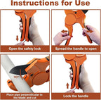 Kerry PVC Pipe Cutter, Up to 2-1/2" O.D. Ratcheting Heavy-Duty PEX POLY PE Plastic Hoses and Plumbing Tube Cutting Tool, Stainless Steel Blades, Thicken Aluminum Body Efficient Extended Handle