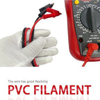 2PCS Test Leads, Alligator Clips, Red and Black, Multimeter Probes, Banana Plug to Alligator Clip Multimeter Test Leads