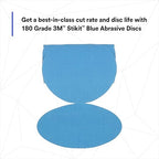 3M Stikit Blue Abrasive Disc Roll, 36206, No Hole, 6 in, 180+ Grade, Pack of 100, Automotive Sanding Discs for Coating Removal, Body Repair, Auto Sanding, Primer Sanding