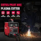 Plasma Cutter, 55Amps HEROCUT Plasma Cutter Machine CUT55i, Non-Touch Pilot Arc, 110/220V Dual Voltage IGBT Inverter, Screen Display, Air Sensor, 1/2'' Clean Cutting Thickness, 2T/4T for Beginners DIY