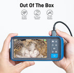 Teslong Telescopic Camera with Light, 4.5" IPS Screen Endoscope Inspection Camera with 5FT Telescoping Pole, IP67 Waterproof Flexible Borescope for Home Ceiling, Wall, Chimney, Automotive & HVAC