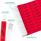 WristCo Wednesday Neon Red Tyvek Wristbands for Events - 500 Count ¾” x 10” - Waterproof Recyclable Comfortable Tear Resistant Paper Bracelets Wrist Bands for Concerts Festivals Admission Party