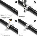 50Pcs 15/32 Inch(0.47 inch) Stainless Steel Conduit Clamps, Two Hole Strap U Bracket Rigid Pipe Strap Metal U Clamp Conduit Strap Tension Clips U-tube Clamp Heavy Duty
