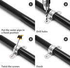 10Pcs 2-3/8 Inch Stainless Steel Conduit Clamps, Two Hole Strap U Bracket Rigid Pipe Strap Metal U Clamp Conduit Strap Tension Clips U-tube Clamp Heavy Duty