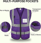 TICONN Reflective Safety Vest High Visibility Class II Mesh Vest for Women & Men Meets ANSI Standards