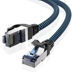 Cat8 Ethernet Cable 3 ft 1 Pack, High Speed 40Gbps 2000MHz, Braided, Blue, Compatible with Router, Modem, Laptop, PC, Gaming
