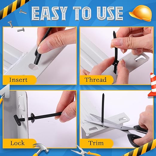 100 Pcs Nylon Universal Cable Tie Buckle Heavy Duty Self Locking Rivet Zip Ties Multifunctional Nylon with Pin Button Design Plastic Cable Tie Tool Fastener for Car Daily Auto Fixing