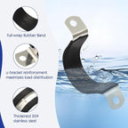 10PCS Reinforced Rigid Pipe Strap Clamp 1-9/16 Inch Conduit Clamp with Rubber Straps, Pipe Brackets for Mounting 2 Hole U Clamps Brackets Strap Hanger Tube Tension Clips Heavy Duty