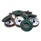 Benchmark Abrasives 2" Quick Change Zirconia Flap Disc Grinding Wheel with Male R-Type Back Design - Cleaning Finishing Deburring of Irregular Surfaces - for Die Grinder & More (10 Pack) 36 Grit