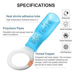 AutCreation 150PCS Heat Shrink Ring Terminals #8 Blue 16-14 AWG Marine Grade Electrical Wire Connectors, Tinned Red Copper Resistant Ring Connectors, Insulated Waterproof Crimp Terminals