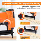 KN8016S 21 Gauge Pneumatic Upholstery Stapler for 80 Series Staples with 1/2" Crown Continuous Firing Mode Air Power Upholstery Staple Gun Fine Wire Stapler, DIY, Renovation, Furniture