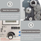INTSUPERMAI 8"× 24" Metal Lathe Mini Precision Benchtop Metal Lathe Metric Thread Hobby DIY Metal Lathe1100W Brushless Motor Metal Turning Machine with 4 Jaw/3 Jaw Chuck 110V