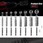 ASNOMY 8Pcs Wire Bore Brush for Drill,5/16"-3/4” Stainless Steel Copper Pipe Cleaner Set for Power Drill Cleaning,Abrasive Drill Wire Brush with 1/4" Hex Shank