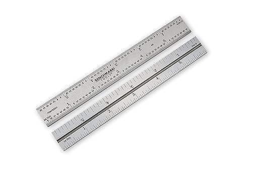 Benchmark Tools 4865 6 inch Precision Double Square Replacement Blade 4R Graduations (1/8, 1/16, 1/32 and 1/64) Hardened Stainless Steel (6" Replacement Blade)
